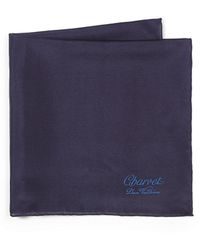 Charvet Silk Pocket Square - Blue