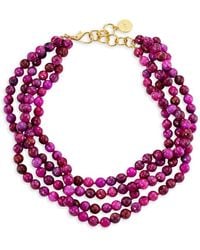 Nest - 22k Gold-plated & Agate Multi-strand Necklace - Lyst
