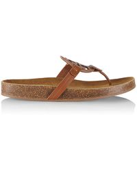 tory burch miller cloud leather thong slides