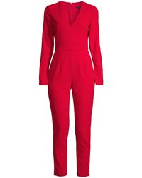 Black Halo Sambora Cropped Jumpsuit - Red