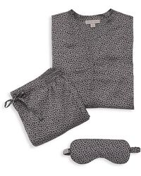 Barefoot Dreams Washed Satin 3-piece Pajama Set - Gray