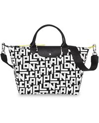 Longchamp Le Pliage Cuir Doudoune Xs Handbag With Strap in White