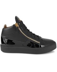 Giuseppe Zanotti Monogram Leather Double-zip Mid-top Sneakers for 