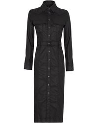 7 For All Mankind Coated Midi Shirtdress - Black