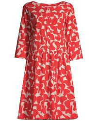 ROSSO35 - Printed Cotton Shirt Dress - Lyst