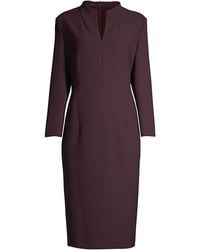 BOSS by Hugo Boss Dabara Structured Pique Jersey Mockneck Dress - Purple