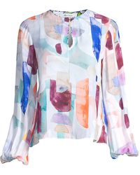 Multicolored Robert Graham Liu L//S Printed Silk Dress