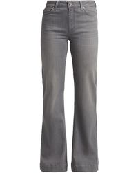 PAIGE Leenah Mid-rise Stretch Flare Jeans - Gray