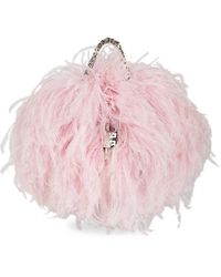 Givenchy Silk Mini Kenny Bag With Ostrich Feathers In Blossom Pink | Lyst