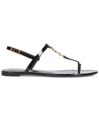 Saint Laurent Sandals in Brown | Lyst