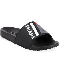 white prada flip flops