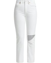 RE/DONE 70s Distressed Straight-leg Jeans - White