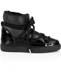 inuikii gloss leather sneaker boots