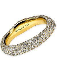 Ippolita - Stardust 18k Green Gold & Diamond Squiggle Ring - Lyst