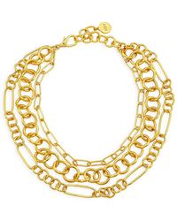 Nest Brushed 24k-gold-plated Mixed-chain Necklace - Metallic