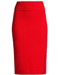 Victor Glemaud Seed Stitch Pencil Skirt - Red