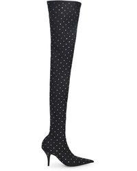 glitter balenciaga thigh high boots