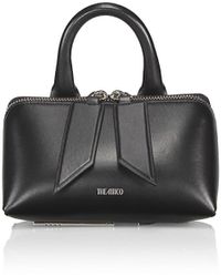 The Attico Leather Geometric Top Handle Bag in Black