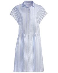 ROSSO35 - Striped Cotton-blend Shirt Dress - Lyst