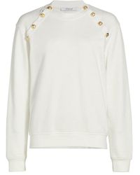 10 Crosby Derek Lam Lucie Sailor Button Sweatshirt - White