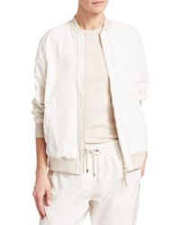 Brunello Cucinelli Double Zip Bomber Jacket - White