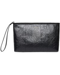 Balenciaga Barbes Large Zip Pouch With Handle - Black