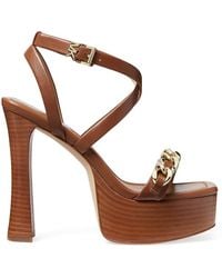 Michael kors tara floral embellished cheap leather platform sandal