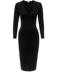 GOOD AMERICAN Velvet Midi Dress - Black