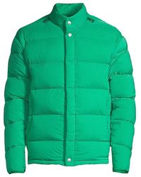 Glossy Puffer Jacket in Black for Men 