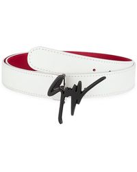 Giuseppe Zanotti Reversible Logo Buckle Leather Belt - Red