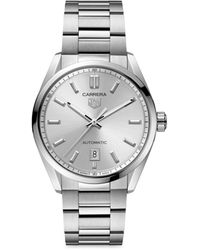 Tag Heuer Carrera Stainless Steel & Silver Dial Automatic 39mm Bracelet Watch - Metallic