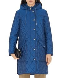 Burberry Roxby Quilted Thermoregulated Coat in Black | Lyst