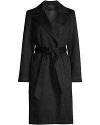 Sofia Cashmere Cashmere Belted Wrap Coat - Black