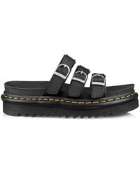 Dr. Martens Leather Blaire Chunky 3 Strap Sandals | Lyst