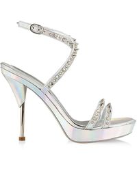 Alexander McQueen Punk Stud Leather Platform Sandals in Black/Silver (Black) | Lyst