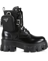 Prada Leather Monolith Boots in Nero (Black) - Save 42% | Lyst