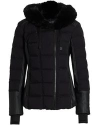 blanc noir moto puffer jacket