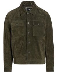 7 for all mankind suede trucker jacket
