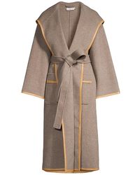 Tory Burch Double-face Wool Hooded Wrap Coat - Multicolor