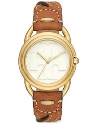 Tory Burch The Miller Goldtone Stainless Steel & Leather Strap Watch - Metallic