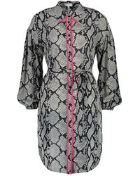 topshop python pleated shirt dress