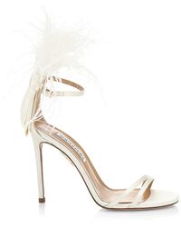 White Back Giant Bow Bridal Stiletto High Heels Sandals Shoes 