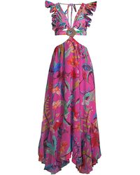PATBO Zamia Floral Cut Out Midi-dress - Multicolor
