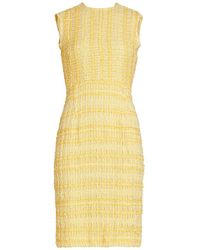 Frederick Anderson Tweed Sheath Dress - Yellow