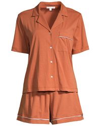 Skin Celina 2-piece Short Pajama Set - Orange