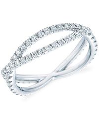 Kwiat Fidelity 18k White Gold & Diamond Crossover Ring - Metallic