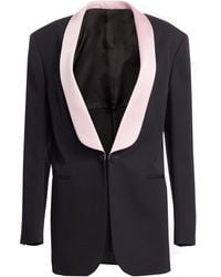 CALVIN KLEIN 205W39NYC Oversize Wool Tuxedo Jacket - Black
