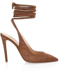Brother Vellies Paloma Suede Ribbon Pumps - Brown