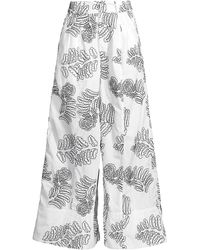 Solid & Striped The Brody Leaf-embroidered Pants - Multicolor