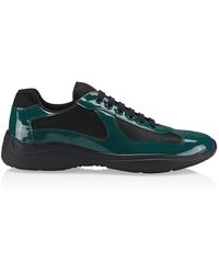 new america's cup patent leather and technical fabric sneakers